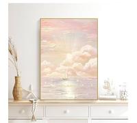 Modern Art Wall Decor Clouds Oceans 100% Hand Painted Oil Painting On Canvas Frameless Original Wall Art Aesthetic Texture Artwork For Living Room Office 50X70Cm(20X28Inch)