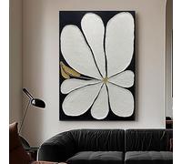 Modern Art Wall Decor Daisy Petals 100% Hand Painted Flower Oil Painting On Canvas Frameless Original Wall Art Aesthetic Texture Artwork For Living Room Office 40X60Cm(16X24Inch)