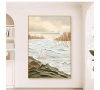 Modern Art Wall Decor Mountains Rivers Landscape 100% Hand Painted Oil Painting Original Frameless Texture Wall Art Aesthetic Artwork For Living Room Bedroom 60X80Cm(24X32Inch)