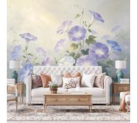 Modern Art Wall Mural Morning Glory Peel and Stick Wallpaper 160Cmx250Cm(Hxw) 3D Relief Contact Paper Non-Woven Waterproof Removable Stick On Wallpaper for Bedroom Living Room Bathroom Morning Glory