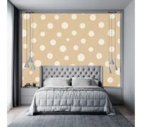 Modern Art Wallpaper Beige Dotty Removable Stick On Contact Paper Polka Dots Mural Self Adhesive Wallpaper for Living Room, Bedroom - Custom- Wall Decoration 160Cm(H) X250Cm(W)