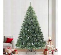 Modern Artificial Folding Christmas Tree 240cm Tall Snow Flocked White PVC Branches Iron Stand Indoor Outdoor Festive Decoration