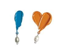 Modern Artistic Earrings Featuring Oil Painting Brushstroke For Fashionable Youthful Women And Art Enthusiasts Party Wear