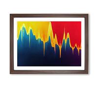 Modern Audio Equalizer Art Vol.1 Abstract Framed Print | A2 Walnut Framed Wall Art | Ready to Hang | Abstract Fantasy Picture | Living Room Bedroom Lounge Office