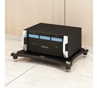 Modern Audio Rack HiFi Stand MultiLayer FloorStanding Storage Metal Steel Frame OpenAir Design Phono Cabinet for Home TheaterBlack (23.6x3.9/60x10cm)