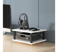 Modern Audio Rack Media Stand with Open Storage, Floor-Standing Stereo Cabinet for CD Player & AV Equipment, Versatile Media Storage Tower (White, 40x35x22cm)