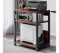 Modern Audio Rack on Wheels - AV Media Stand for Entertainment Center, Stereo Components Storage Cabinet, Stylish Media Storage Solution (51x40x68.6cm)