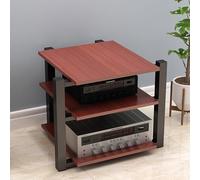 Modern AV Media Stand - 2/3/4 Tier Audio Rack Entertainment Tower Cabinet Speaker Storage Shelf for Home Theater & Stereo Systems Stylish Red Finish (65cm)