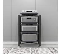 Modern AV Media Stand - Audio-Video Storage Cabinet for Stereo Record Player & Gaming Setup - Stylish for Living Room & Studio - Gray 70x90cm