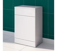 Modern Back To Wall White Gloss MDF WC Unit Toilet W500mm X D330mm | Vincent