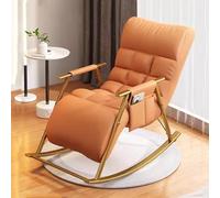 Modern Balcony Rocking Chair - Adjustable Recliner Lounge Chair for Outdoor Patio, Living Room Accent Rocker Glider, Stylish Light Grey with Black Frame