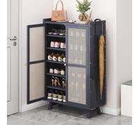 Modern Bamboo 5/7 Tier Shoe Rack Stylish Entryway Storage Cabinet Hallway for Shoes Blue 43.3in Space-Saving Design Perfect for Living Room & Entrance