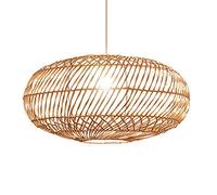 Modern Bamboo Chandelier Vintage Decor E27 Lamp Shades Weave Rattan Basket Lamp Shades Bamboo Wicker Hanging Light Lighting Fixtures for Garden, Dining Room, Study, Bedroom