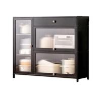 Modern Bamboo Dining Cabinet, Stylish Sideboard with Doors & Drawers, Versatile Storage Solution for Dining Room & Kitchen, Space-Saving Design