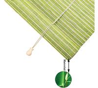 Modern Bamboo Roller BlindsGreen & White Japanese Blackout Shades for Living Room Office Balcony & Dining RoomStylish Lifting Ventilation Shutters