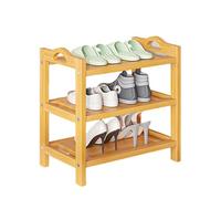Modern Bamboo Shoe Rack 3-Tier Narrow Shoe nizer for Entryway Home Apartment Hallway - Multi-Level Storage Solution for Shoes (80cm)