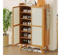Modern Bamboo Shoe Storage Cabinet - 5/7 Tier Freestanding Organizer with Adjustable Shelves & Doors for Living Room, Hallway, Entryway - 111cm Height Shoe Rack