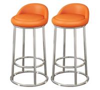 Modern Bar Stool Set of 2 73cm High Faux Leather Upholstery Sturdy Metal Frame with Backrest & Footrest Perfect for Kitchen Island & Dining Room Seating