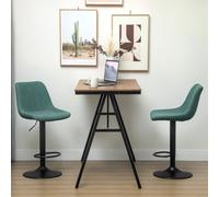 HOMCOM Bar Stools Set of 2 Adjustable Swivel Bar Chairs with Backrest Green