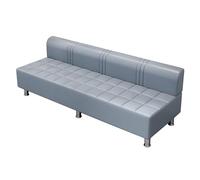 Modern Barber Shop Waiting Chair PU Leather Reception Sofa Comfortable Leisure Bench with Backrest for Salon Airport Hospital Office Conference Room (Gray 140x55x60cm)