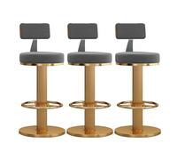 Modern Barstools Set of 3 Swivel Velvet Bar Stool Counter Height Bar Chairs Adjustable Height for Home Bar Kitchen Island Chair