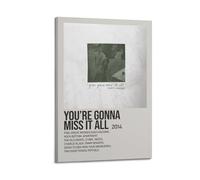 Modern Baseball Minimalist Album You're Gonna Miss It All Poster Posters Aesthetic Wall Art Canvas Vintage Poster Decorative Painting Living Room Bed Room Decor24x36inch(60x90cm) Frame-style