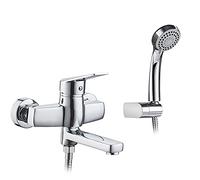 Modern Bath Mixer Tap with Shower Waterfall Bathtub Tap Chrome Brass Bathtub Tap with 3 Modes Hand Shower Wall Mounted Bathtub Tap Rotatable Water Outlet Bathroom Mixer Tap