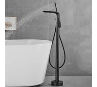 Modern Bath Shower Mixer Tap Freestanding Bath Waterfall Tap 360° Rotation Single Handle Brass Freestanding Bath Shower Mixer Tap Freestanding Bathtub Tap Black Interesting