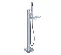 Modern Bath Shower Mixer Tap Waterfall Freestanding Chrome Wide Mouth 360° Rotatable Tap Freestanding Bathtub Floor Mounted Bath Shower Filler Mixer Tub Tap Interesting