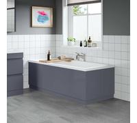Modern Bathroom 1700 Front & 700 End Bath Panel Pack 18mm MDF Grey Gloss Plinth