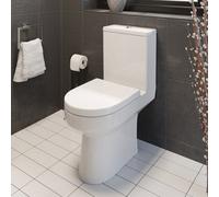 Modern Bathroom Back To Wall Close Coupled Wc Soft Close Seat Cistern Pan Curved White