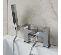 Modern Bathroom Bath Shower Mixer Tap Hose Handset Lever Handle Waterfall Chrome