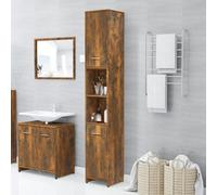 Vidaxl Bathroom Cabinet Smoked Oak 30X30X183.5 Cm Engineered Wood