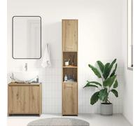 vidaXL Bathroom Cabinet Artisan Oak 30x30x183.5 cm Engineered Wood