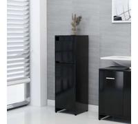 vidaXL Bathroom Cabinet Black Engineered Wood Home Cupboard Under Basin Unit