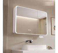 Modern Bathroom Cabinet with Anti-Fog Mirror & LED Light Wall-Mounted Aluminum nizer Space-Saving Sto for Slish Bathrooms