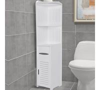 Modern Bathroom Corner Cabinet Floor Standing Storage Tall Cupboard White