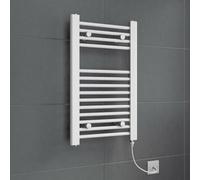 Modern Bathroom Electric Flat Towel Rail Ladder Radiator 700 x 400mm White 150W