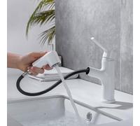 Modern Bathroom Faucet, 2M Robinet ABO HBF0516, Single Hole Extractable Brass Faucet with Honeycomb Aerator, Adjuble Hot & Cold Water Mixer, ry Bathroom Sink Tap