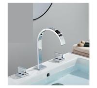 Modern Bathroom Faucet de Cascada Dual Handle Deck Mount Mixer Hot & Cold Water Chrome Finish Stylish & Perfect for Home Renovation