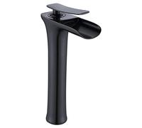 Modern Bathroom Faucet Single Handle Waterfall Mixer Brass Sink Tap Hot & Cold Water Ceramic Valve Sleek White Design Ideal for Contemporary Bathrooms,A