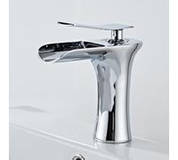 Modern Bathroom Faucet Single Hole Lavatory Mixer High Arc Waterfall Sink Tap for Stylish Bathroom Decor Sleek Basin Faucet for Contemporary Bathrooms