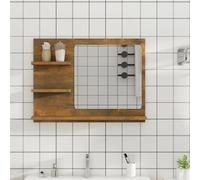 vidaXL Bathroom Mirror Smoked Oak 60x10.5x45 cm Engineered Wood