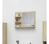 vidaXL Bathroom Mirror Sonoma Oak 60x10.5x45 cm Engineered Wood