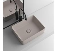 Modern Bathroom Rectangular Vessel Sink Above Counter Compact Porcelain Ceramic Wash Basin Small Vanity Sink Lavatory Wash Hand Basin(48x37x13cm)
