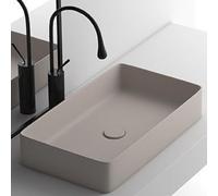 Modern Bathroom Rectangular Vessel Sink Above Counter Compact Porcelain Ceramic Wash Basin Small Vanity Sink Lavatory Wash Hand Basin(60x34x11cm)