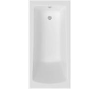 Modern Bathroom Single & Double Ended Straight Bath Gloss White Acrylic Bathtub End Side Panel Options (Square Single End 1700 x 700mm)