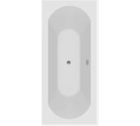 Modern Bathroom Single & Double Ended Straight Bath Gloss White Acrylic Bathtub End Side Panel Options (Curved Double End 1700 x 700mm)