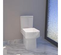 Modern Bathroom Square Close Coupled Toilet Dual Flush Cistern & Soft Close Seat WC Pan White