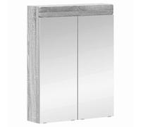Modern Bathroom Vanity 60x16.5x78 cm Sonoma Grey Matte Wood Includes Mirror & 3 Shelves Space-Saving Design for Small Bathrooms & Guest Toilets Stylish & Functional Furniture